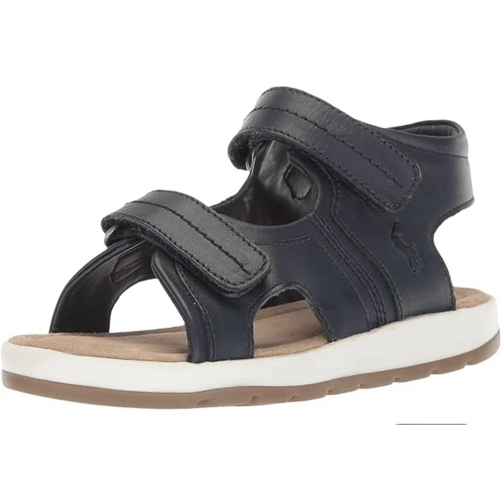 Polo Ralph Lauren Duncen‎ Toddler Full Grain Leather Sandals Blue Size 6 Summer